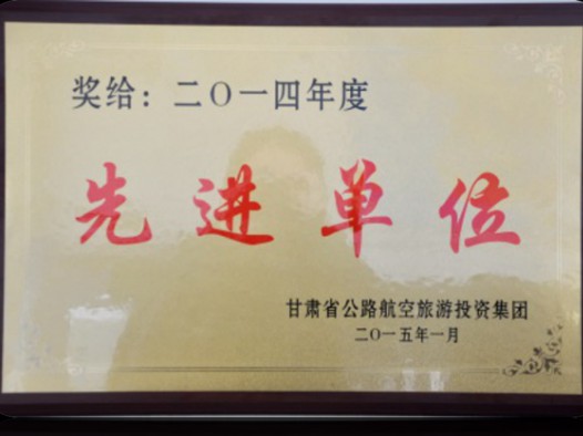 甘肃省公路航空旅游投资集团有限公司授予甘肃省融资担保集团有限公司2013年度先进集体