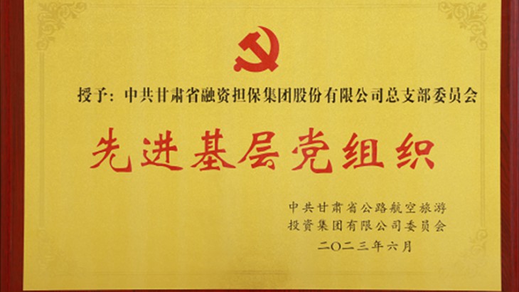 担保集团党总支荣获省公航旅集团 “先进基层党组织”荣誉称号